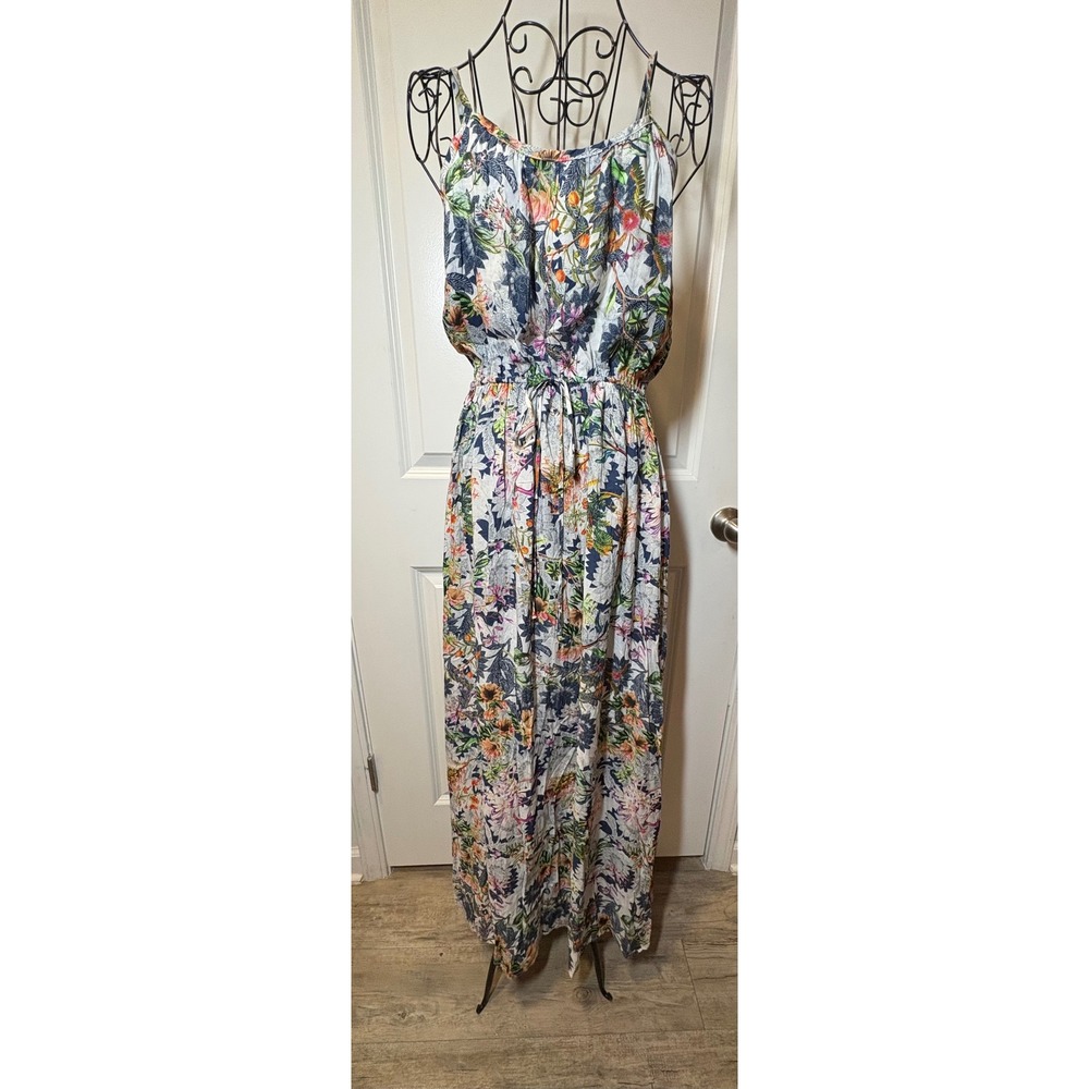 Golden Siren Resortwear NWT Elena Floral Maxi Dress Adjustable Straps Pockets